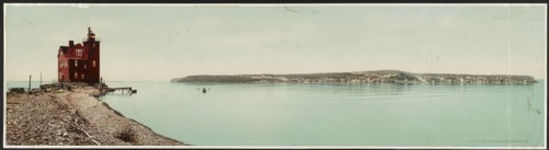 Mackinac Island from Round Island, Michigan, c1899. Creator: William H. Jackson.