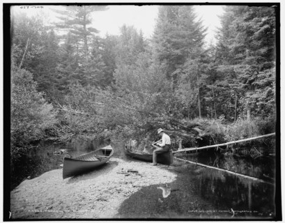 Fishing in the Adirondacks, c1902. Creator: William H. Jackson.