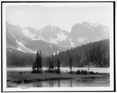 The heart of the Rockies, Long Lake & snowy range near Ward, Colo., c1901. Creator: William H. Jackson.