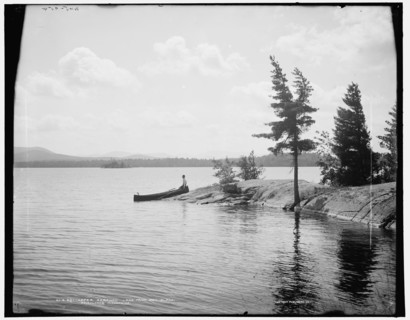 Upper Saranac Lake from Dry Island, Adirondack Mountains, (1902?). Creator: William H. Jackson.