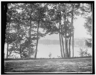 A glimpse of Mirror Lake, Adirondack Mountains, c1902. Creator: William H. Jackson.