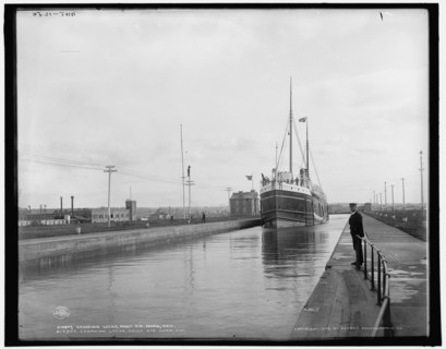 Canadian locks, Sault Ste. Marie, Mich. i.e. Ontario, c1902. Creator: William H. Jackson.