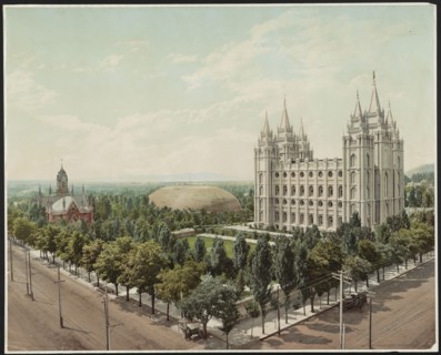 Temple Square, Salt Lake City, c1899. Creator: William H. Jackson.
