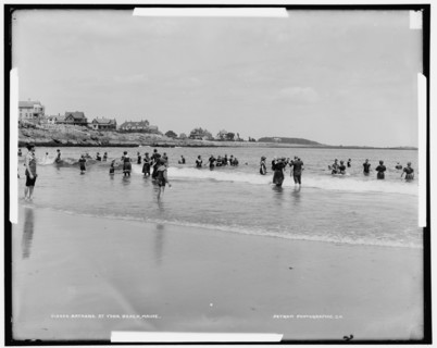 Bathers at York Beach, Maine, between 1900 and 1930. Creator: Henry Greenwood Peabody.