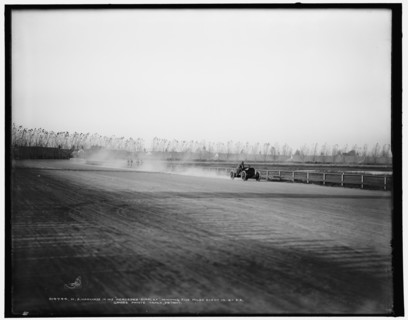 H.S. Harkness in his Mercedes-Simplex, winning five-miles event...Grosse Pointe track...c1902. Creator: Unknown.