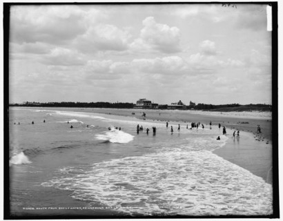 South from breakwater, Kennebunk beach, Maine, c1900. Creator: Unknown.