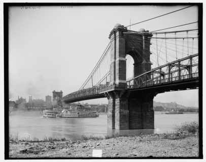 Suspension bridge, Cincinnati, Ohio, c1907. Creator: Unknown.