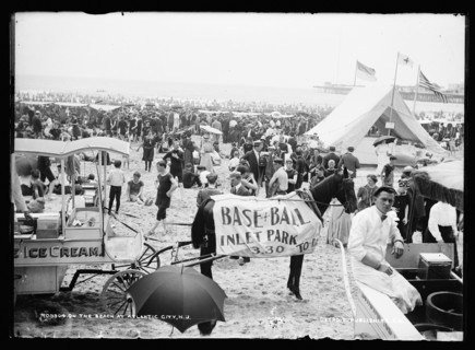 On the beach at Atlantic City, N.J., between 1900 and 1906. Creator: Unknown.