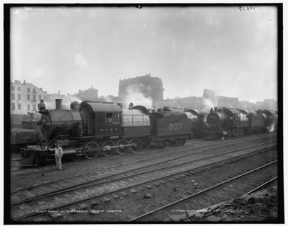 Group of Lackawanna freight engines, between 1890 and 1901. Creator: Unknown.