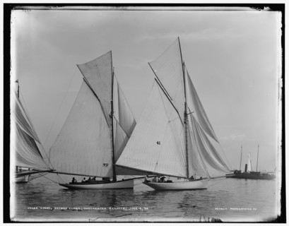 Start, second class, Dorchester regatta, 1888 June 18. Creator: Unknown.