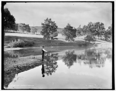 Trout fishing, Mt. Pocono, Pa., (1905?). Creator: Unknown.