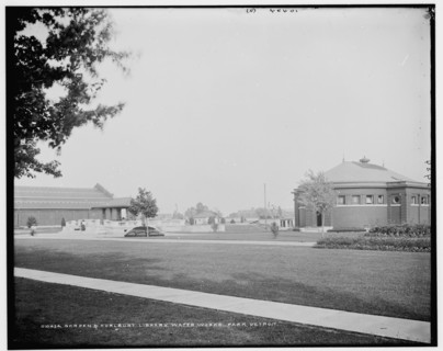Garden & Hurlburt i.e. Hurlbut Library, Water Works Park, Detroit, between 1890 and 1901. Creator: Unknown.