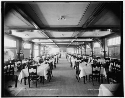 Dining room of the Inn, Charlevoix-the-Beautiful, between 1890 and 1901. Creator: Unknown.