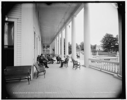 Veranda of the New Arlington Hotel, Petoskey, Mich., between 1890 and 1901. Creator: Unknown.