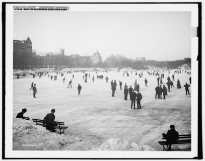Skating in Central Park, New York, between 1900 and 1906. Creator: Unknown.