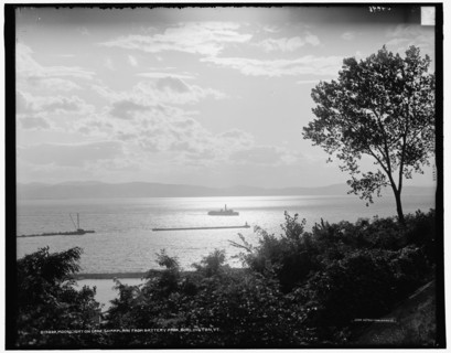 Moonlight on Lake Champlain from Battery Park, Burlington, Vt., c1907. Creator: Unknown.