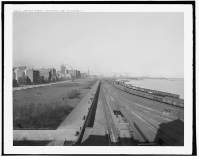 Lake front from Illinois Central station, Chicago, Ill., between 1890 and 1901. Creator: Unknown.