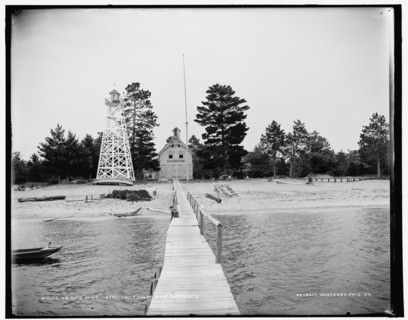 U.S. life boat station, Pointe aux Barques, between 1890 and 1901. Creator: Unknown.