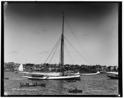 Mayflower at anchor, 1886. Creator: Unknown.