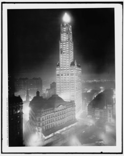 Woolworth Building at night, New York City, c.between 1910 and 1920. Creator: Unknown.