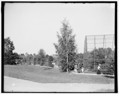 Aviary and lake, Seneca Park, Rochester, N.Y., between 1900 and 1906. Creator: Unknown.