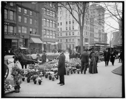 A Flower vender's [sic] Easter display, New York, c1904. Creator: Unknown.