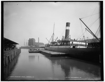 Steamship docks, Savannah, Ga., between 1890 and 1901. Creator: Unknown.