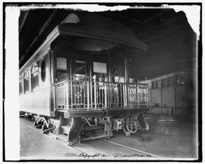 Car, rear platform, Chicago and Alton Railroad, c1900. Creator: Unknown.