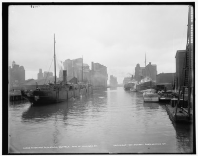 River and elevators, Buffalo, foot of Michigan St., c1900. Creator: Unknown.