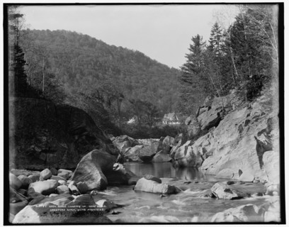 Saco River looking up near Bemis, Crawford Notch, White Mountains, c1900. Creator: Unknown.