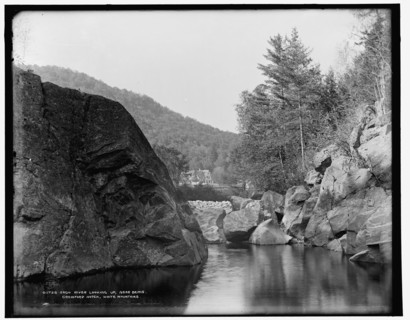 Saco River looking up near Bemis, Crawford Notch, White Mountains, c1900. Creator: Unknown.