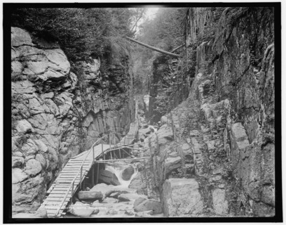 The Flume, looking up, Franconia Notch, White Mountains, between 1890 and 1901. Creator: Unknown.