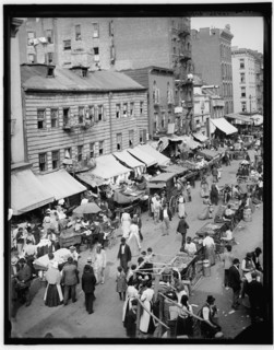 Jewish market on the East Side, New York, N.Y., between 1890 and 1901. Creator: Unknown.