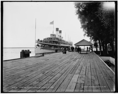 Making a landing, St. Clair Flats, Mich., between 1890 and 1901. Creator: Unknown.