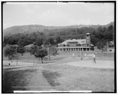 View of Silver Bay Association from boat house, Lake George, N.Y., between 1900 and 1915. Creator: Unknown.