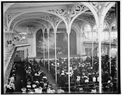 During a performance at Hammerstein's Paradise Gardens, New York, between 1900 and 1906. Creator: Unknown.