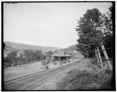 Ulster and Delaware Railroad station, Fleischmann's, Catskill Mountains, N.Y., (1902?). Creator: Unknown.