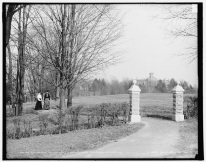 Entrance to grounds, the Western College, Oxford, Pa. i.e. Ohio, between 1900 and 1906. Creator: Unknown.