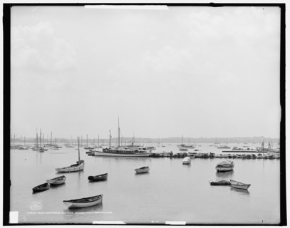 Yacht anchorage and club houses, South Boston, Mass., c1906. Creator: Unknown.