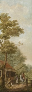 Three wall hangings with a Dutch landscape, 1776. Creator: Juriaan Andriessen.