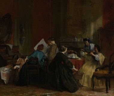 Group of Women Looking at Stereoscope Photographs, in or before 1868. Creator: Jacob Spoel.