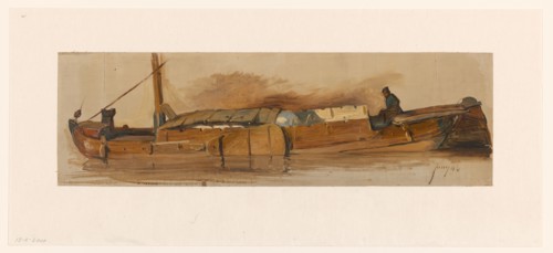 Barge with skipper, 1832-1880.  Creator: Jan Weissenbruch.