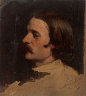 Study of a male head, seen from the left, 1824-1874.  Creator: Johan Georg Schwartze.