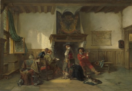 Soldiers in a Guardsroom, 1865-1867. Creator: Herman Frederik Carel Ten Kate.