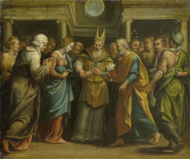 Marriage of Mary and Joseph, 1525-1549. Creator: Unknown.