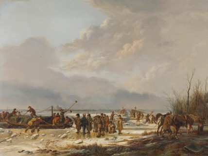 Breaking the Ice on the Karnemelksloot, Naarden, January 1814, 1814-1815. Creator: Pieter Gerardus van Os.
