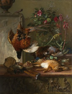 Still Life with Game and a Greek Stele: Allegory of Autumn, 1818. Creator: Georgius Jacobus Johannes van Os.