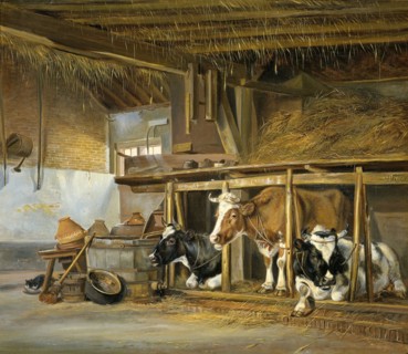 Cows in a Stable, 1820. Creator: Jan van Ravenswaay.