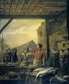 The Fish Market in Antwerp, 1827. Creator: Ignatius van Regemorter.