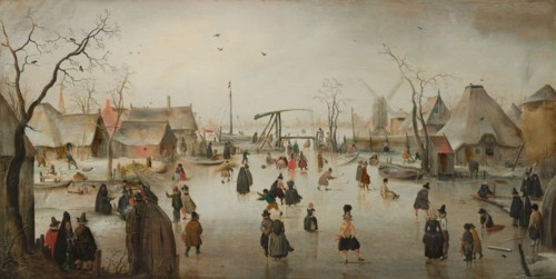 Ice-Skating in a Village, c.1610. Creator: Hendrick Avercamp.
